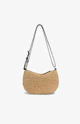 Deadly Ponies Natural Raffia + Black Mini Sling Bag