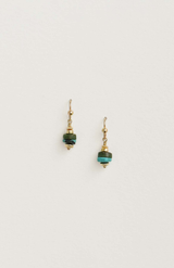 Charlotte Penman 14K Rolled Gold Majorca Earrings + Turquoise + Gold