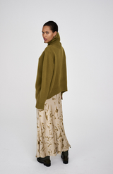 Rabens Saloner Fern Green Celly Roll Neck Sweater