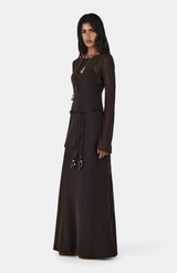 Hansen & Gretel Chocolate Anouk Silk Maxi Dress