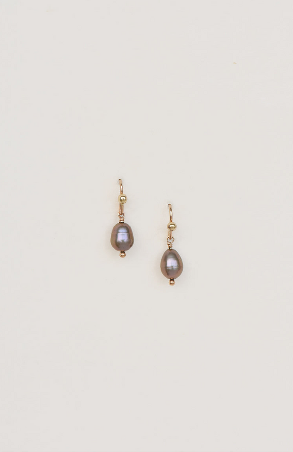 Charlotte Penman Gold  + Black Paerl Te Po Earrings