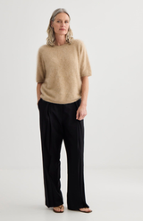Laing Soft Beige Brushed Cashmere T-Shirt