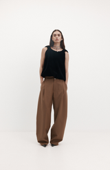 Harris Tapper Black Velvet Knot Top