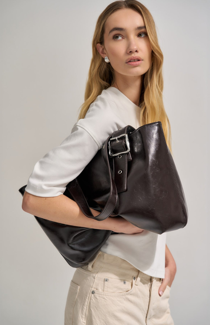 Brie Leon Burnt Coffee Everyday East-West Weekender