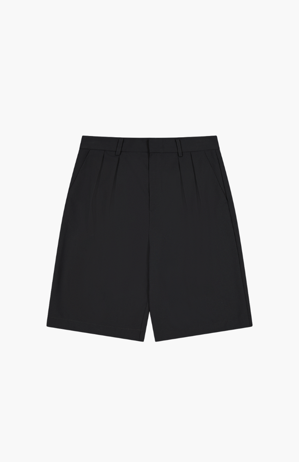 Rebe Black Double Pleated Shorts