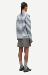 Samsøe Samsøe Grey Blue Sadover LS Polo