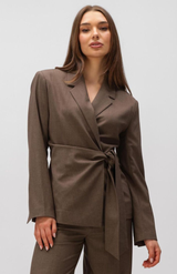 Second Female Brown Dakota Wrap Blazer