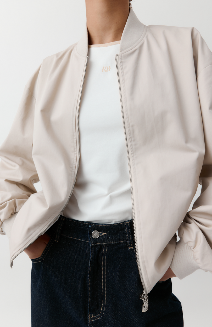 Rebe White + Taupe Cotton Vest