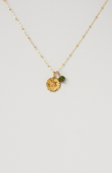 Charlotte Penman 14K Gold Plate Margarita Necklace Green Tourmailne + Gold