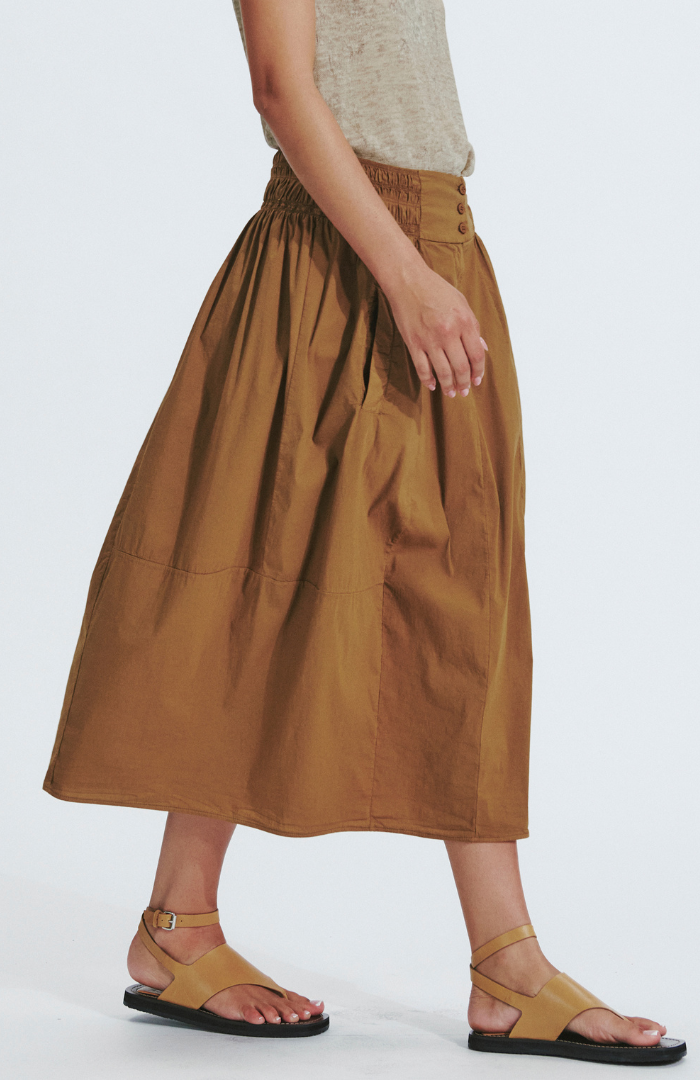 Transit Par-Such Mustard Stretch Poplin Skirt