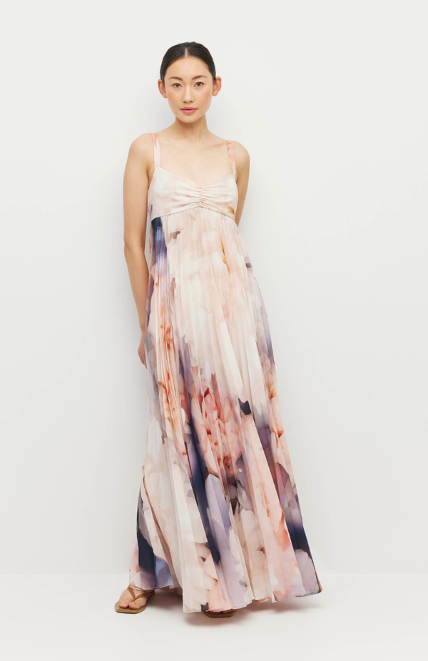 Juliette Hogan Bloom Crepe Isabella Pleat Dress
