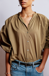 Mahsa Cotton Voile Kelp Everyday blouse