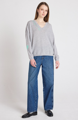 Absolut Cashmere Light Heather Grey Kennedy Top