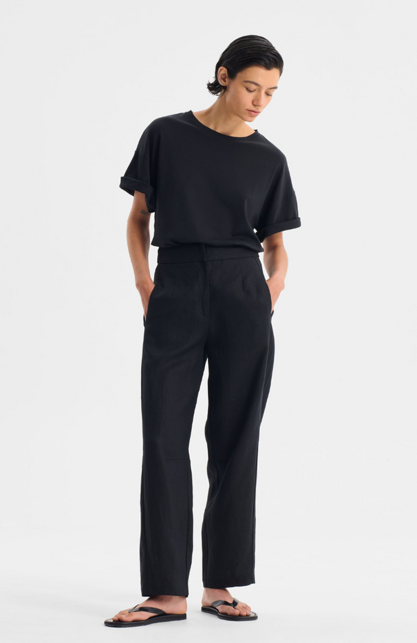 Morrison Black Linen Jackson Pant