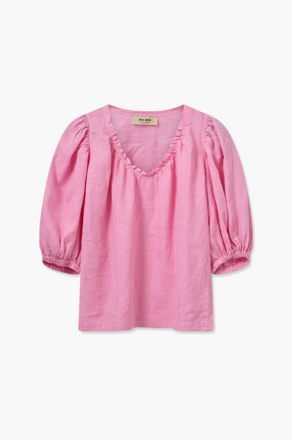 Mos Mosh Begonia Pink Taissa Linen Blouse