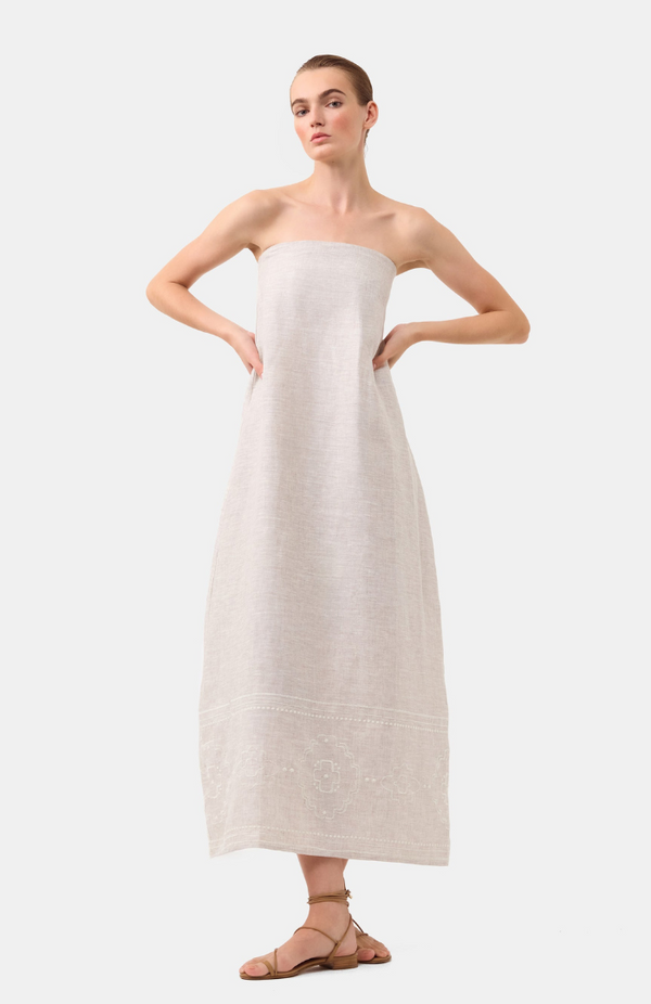 Morrison Pebble Kari Linen Strapless Dress