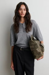 Second Female Grey SS Polo Knit