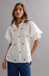 Caitlin Crisp Blueberry Voile Soho Blouse