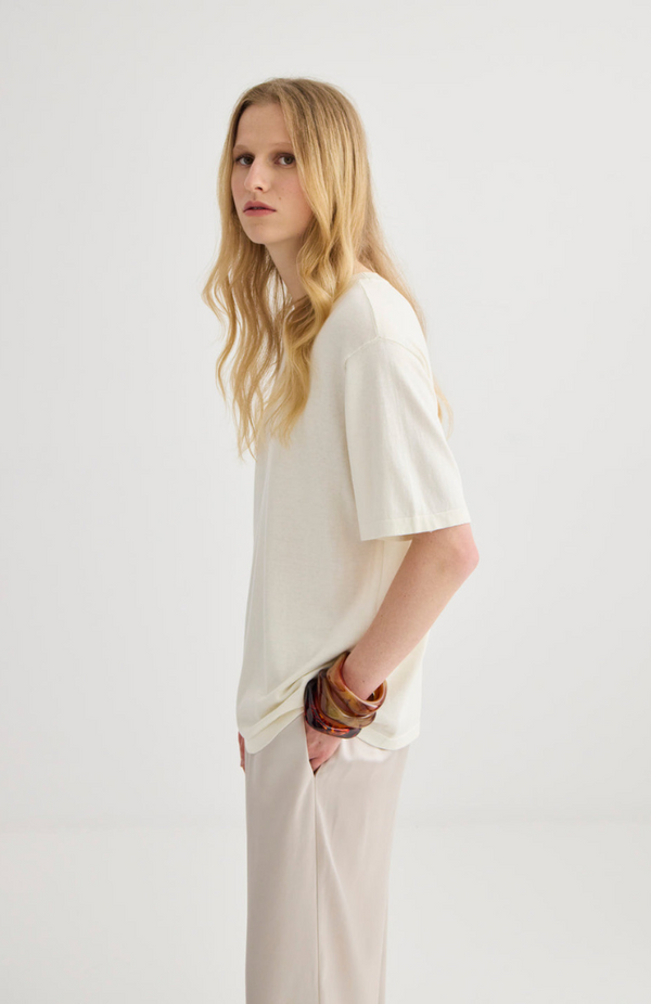 Laing Cream Oversized Knit T-Shirt
