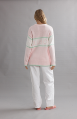 Caitlin Crisp Stripe Jumper Club CC Pink + Mint