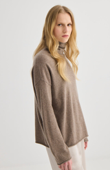 Laing Cocoa Marle Cashmere Funnel Neck