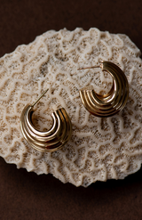 Zoe & Morgan 22K Gold Plate Solina Hoops