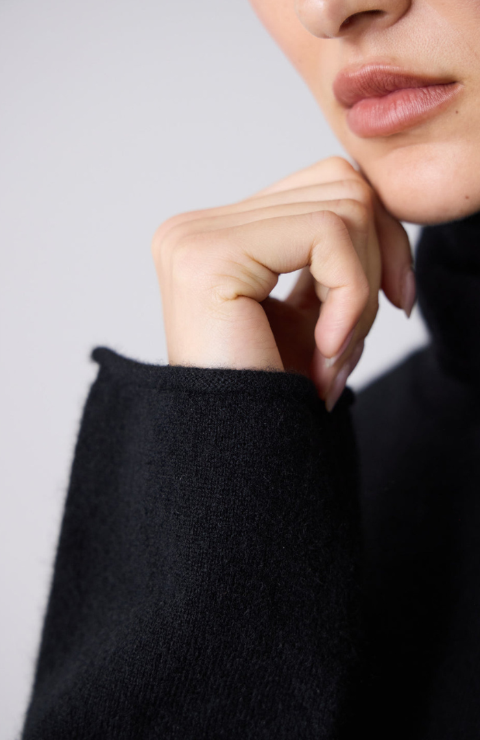 Laing Black Mara Funnel Neck Knit
