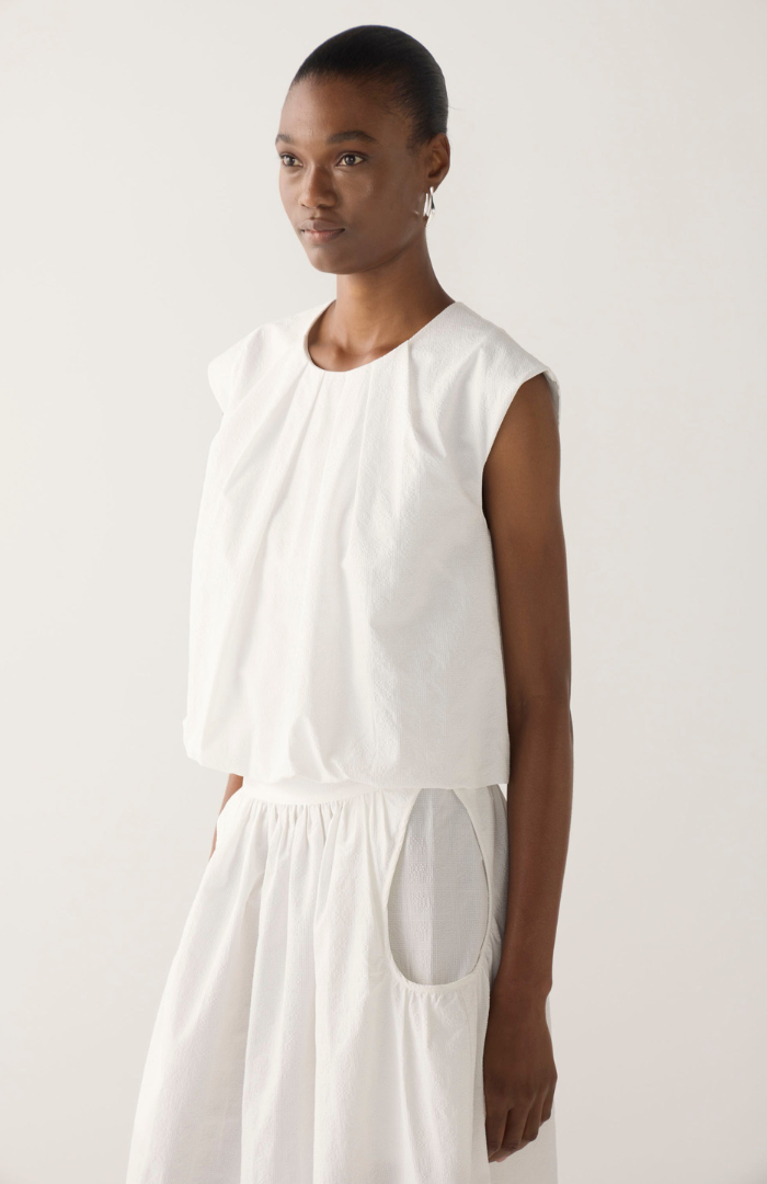 Foemina White Seersucker Oda Skirt