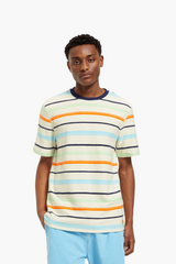 Scotch & Soda Mulitcolour Stripe Structured T-Shirt