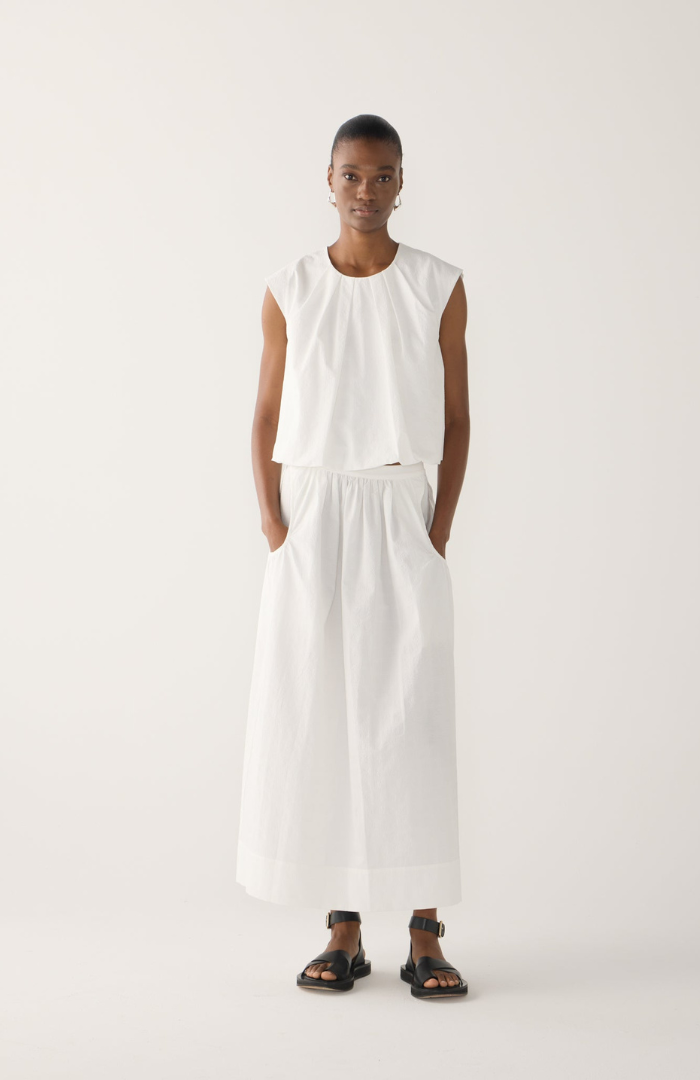Foemina White Seersucker Oda Skirt