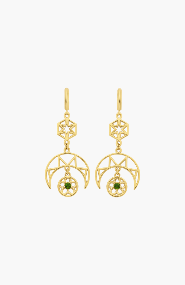 Zoe & Morgan 22k Gold Plate with Chrome Diopside Balance Earrings