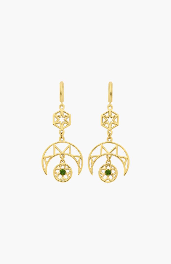 Zoe & Morgan 22k Gold Plate with Chrome Diopside Balance Earrings