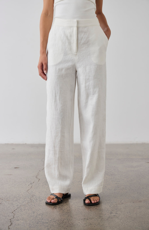 Laing White Tab Cuff Pant