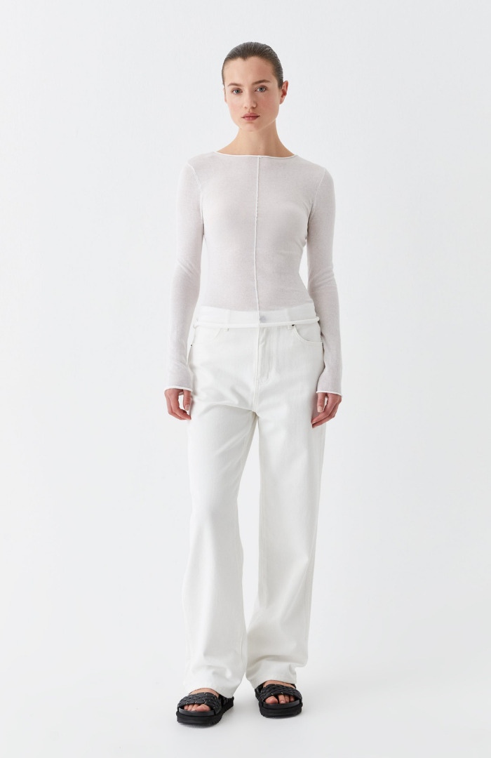 Morrison White Aston Knit Pullover