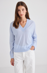 Laing Pale Blue Liv V-Neck Cardigan