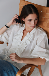 Mahsa Cream Cotton Voile Jane Blouse