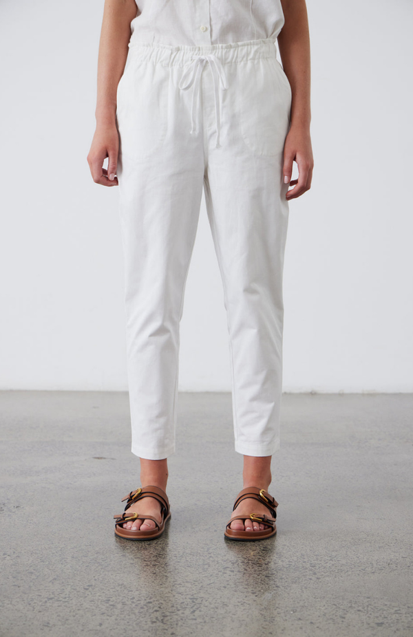 Laing White Stella Drawstring Pant