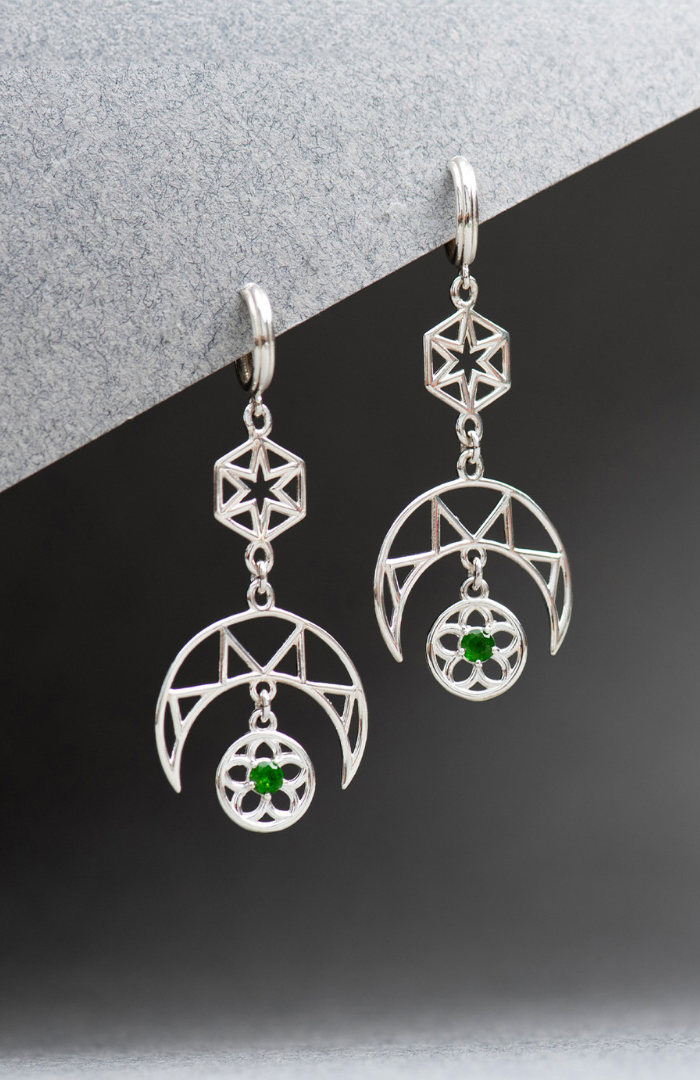 Zoe & Morgan Sterling Silver with Chrome Diopside Balance Earrings