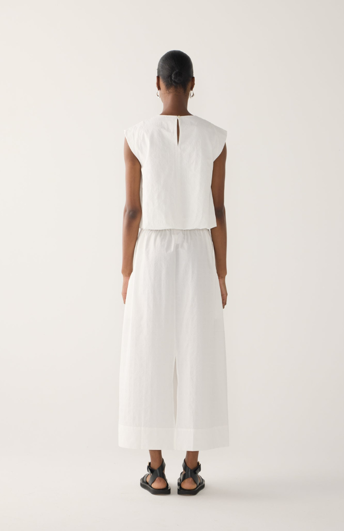 Foemina White Seersucker Oda Skirt