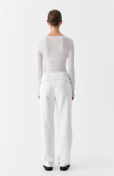 Morrison White Aston Knit Pullover