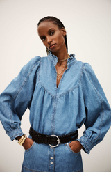 Ba&sh Light Used Blue Lay Blouse