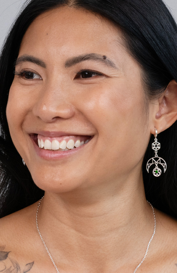Zoe & Morgan Sterling Silver with Chrome Diopside Balance Earrings