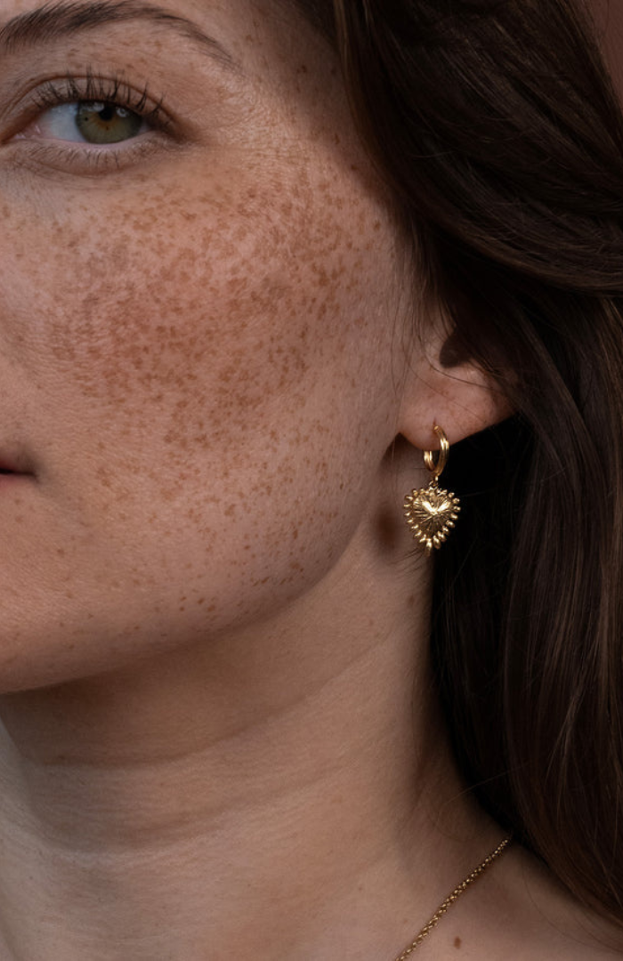 Zoe & Morgan Gold Plate Mini Heart Rays Earrings