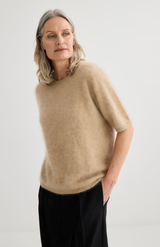 Laing Soft Beige Brushed Cashmere T-Shirt