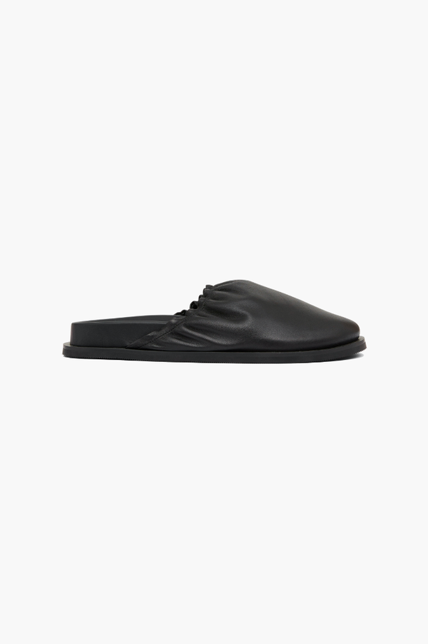 ST.AGNI Black Soft Gathered Mules