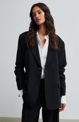 Second Female Black Fique Fitted Blazer
