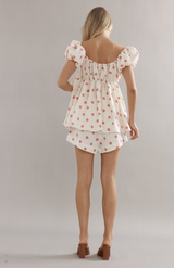 Caitlin Crisp Pink Spot Linen Isla Blouse