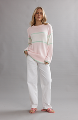 Caitlin Crisp Stripe Jumper Club CC Pink + Mint