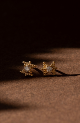 Zoe & Morgan 22K Gold Plate With Peach Zircon Inti Stud