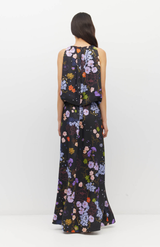 Juliette Hogan Noir Afterglow Flotal Twill Aria Dress